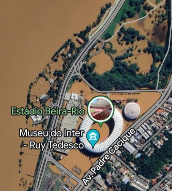 Enchente em Porto Alegre pode ser vista no Google Maps após atualização