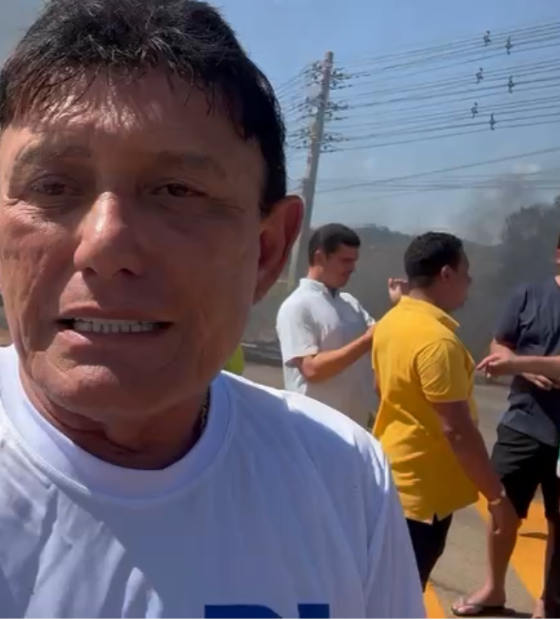 Manifestantes do MST tentam impedir comboio de Bolsonaro que seguia para Parauapebas