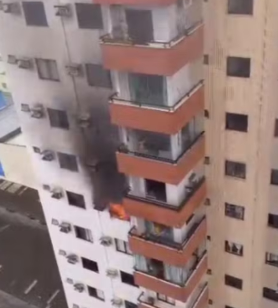 Incêndio atinge apartamento em Belém e mobiliza Corpo de Bombeiros