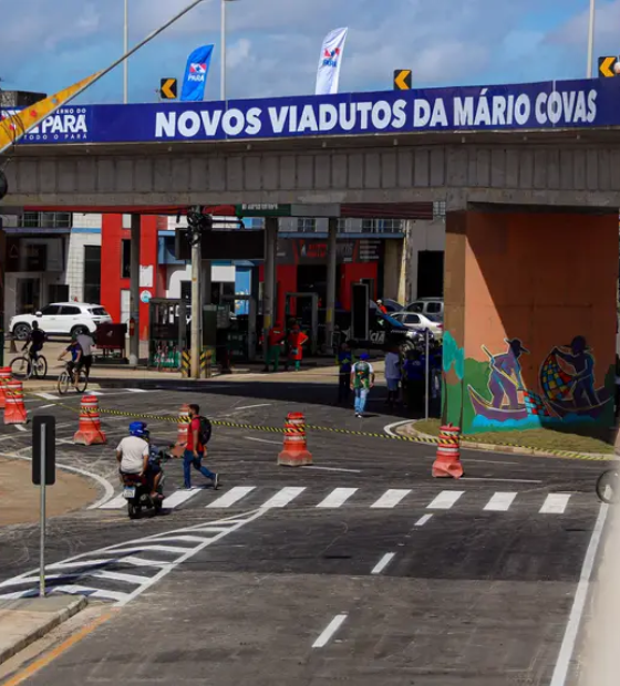 Trânsito entre avenidas Mário Covas e Três Corações, em Ananindeua, é liberado com novo viaduto
