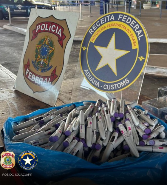 PF e Receita Federal apreendem 400 canetas emagrecedoras na fronteira com o Paraguai