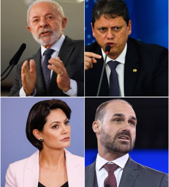 Lula empata com Michelle, Tarcísio e Eduardo Bolsonaro no 2º turno, mostra Paraná Pesquisas