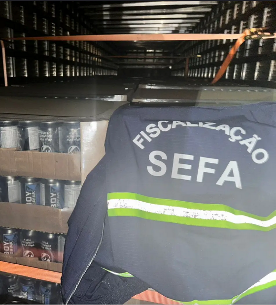 Sefa apreende mais de 51 mil latas de energético sem recolhimento de imposto