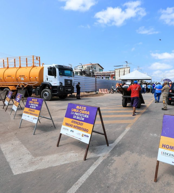 Avenida Bernardo Sayão, em Belém, tem trecho interditado para obra do Promaben