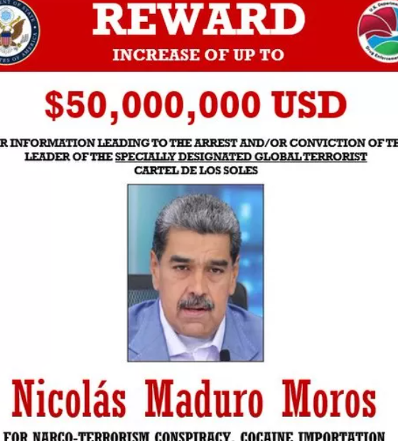 EUA elevam a US$ 50 mi recompensa por informações que levem à prisão de Nicolás Maduro