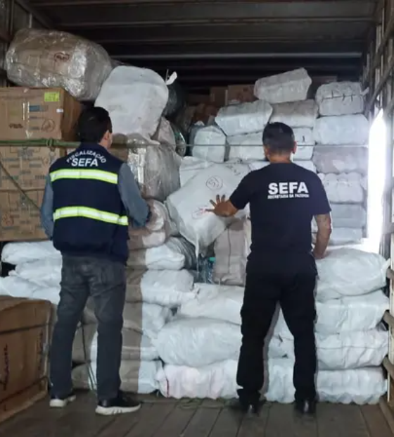 Sefa apreende mais de 7 mil pares de chinelos e sandálias falsificados em Cachoeira do Piriá