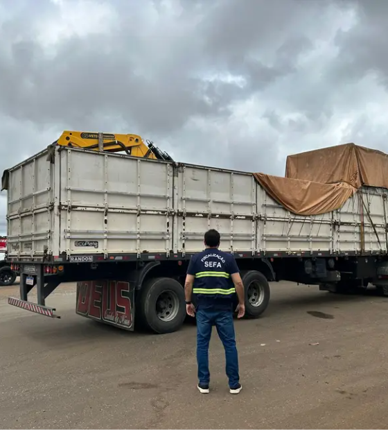 Fiscais de receitas da Sefa apreendem guindaste hidráulico e 78 cabeças de gado