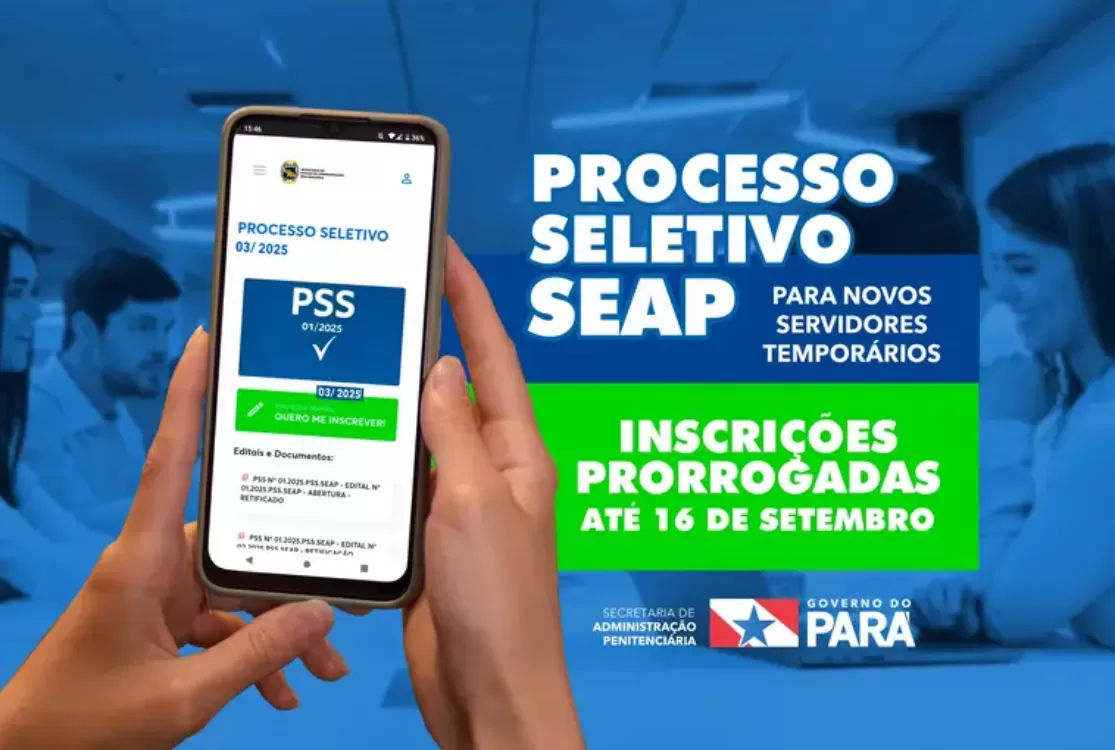 Seap prorroga inscrições de processo seletivo até esta terça, 16