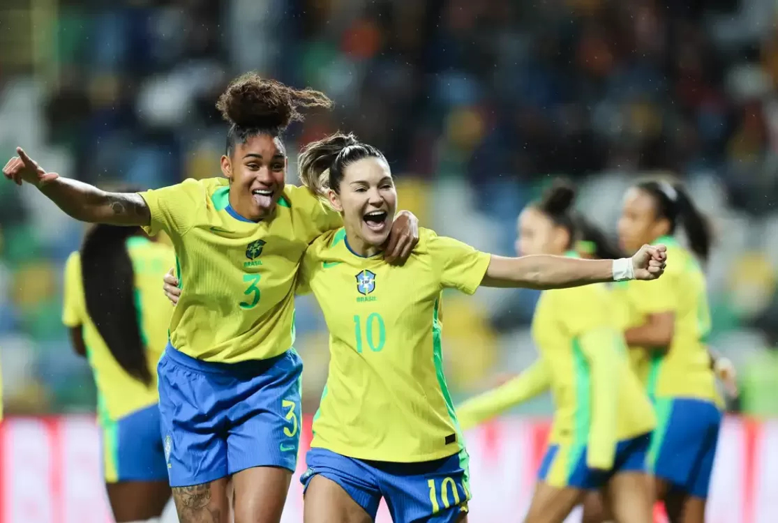 Seleção brasileira feminina fecha 2025 com goleada de 5 a 0 sobre Portugal