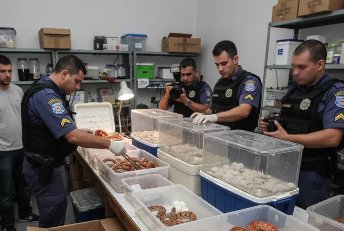 Polícia resgata 41 cobras e mais de 200 ovos que seriam enviados pelos Correios