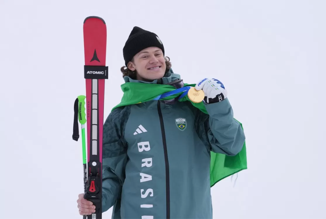 Brasil encerra campanha histórica no esqui alpino nos Jogos de Inverno na Itália