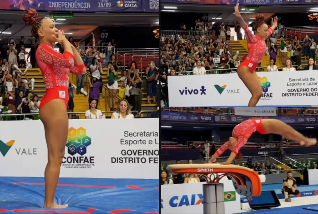 Rebeca Andrade crava salto e recebe a maior nota do mundo no aparelho em 2026