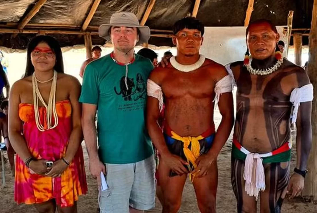 Leonardo DiCaprio cumpre maratona ambiental no Brasil e se reúne com Raoni e Lula